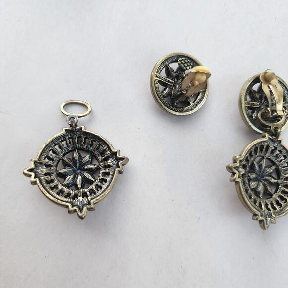 Heidi Daus Crystal Kaleidoscope French Twist Round Clip On Dangle Earrings 2in1 - Picture 9 of 11